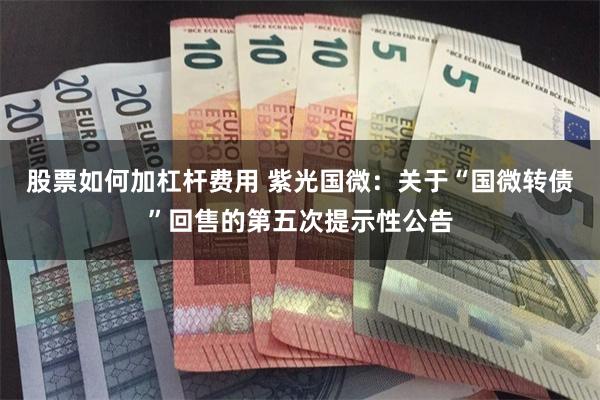 股票如何加杠杆费用 紫光国微：关于“国微转债”回售的第五次提示性公告