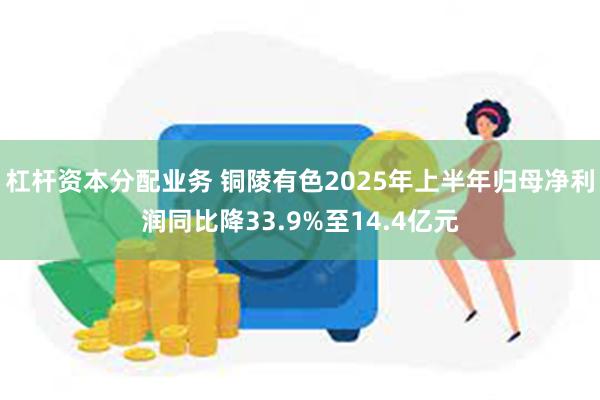杠杆资本分配业务 铜陵有色2025年上半年归母净利润同比降33.9%至14.4亿元